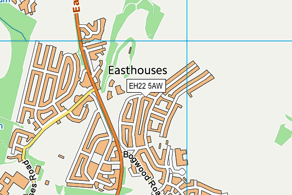 EH22 5AW map - OS VectorMap District (Ordnance Survey)