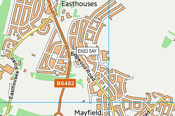 EH22 5AY map - OS VectorMap District (Ordnance Survey)