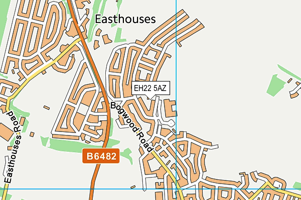 EH22 5AZ map - OS VectorMap District (Ordnance Survey)