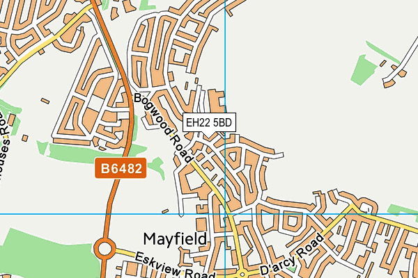 EH22 5BD map - OS VectorMap District (Ordnance Survey)