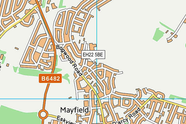 EH22 5BE map - OS VectorMap District (Ordnance Survey)