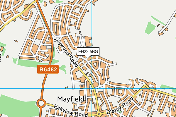 EH22 5BG map - OS VectorMap District (Ordnance Survey)