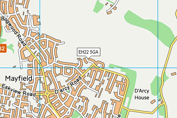 EH22 5GA map - OS VectorMap District (Ordnance Survey)