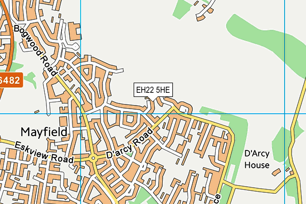 EH22 5HE map - OS VectorMap District (Ordnance Survey)