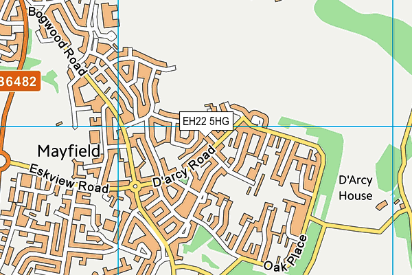 EH22 5HG map - OS VectorMap District (Ordnance Survey)