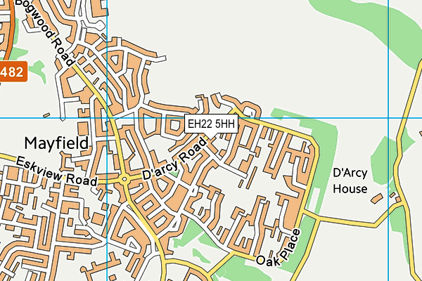 EH22 5HH map - OS VectorMap District (Ordnance Survey)