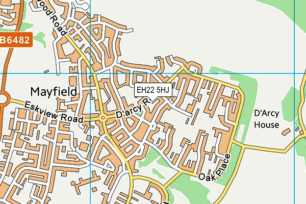 EH22 5HJ map - OS VectorMap District (Ordnance Survey)