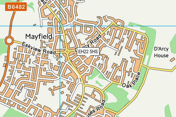 EH22 5HS map - OS VectorMap District (Ordnance Survey)