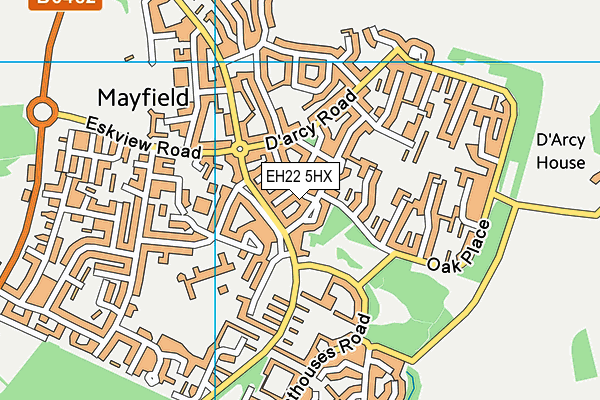 EH22 5HX map - OS VectorMap District (Ordnance Survey)