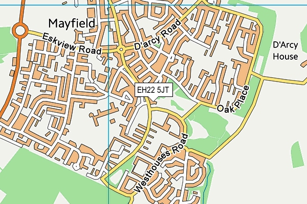 EH22 5JT map - OS VectorMap District (Ordnance Survey)