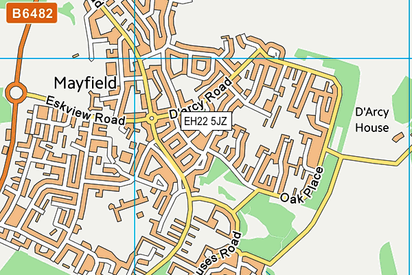 EH22 5JZ map - OS VectorMap District (Ordnance Survey)