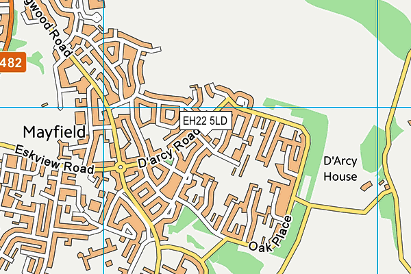 EH22 5LD map - OS VectorMap District (Ordnance Survey)