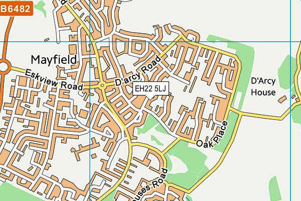 EH22 5LJ map - OS VectorMap District (Ordnance Survey)