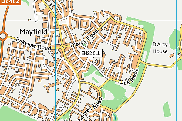 EH22 5LL map - OS VectorMap District (Ordnance Survey)