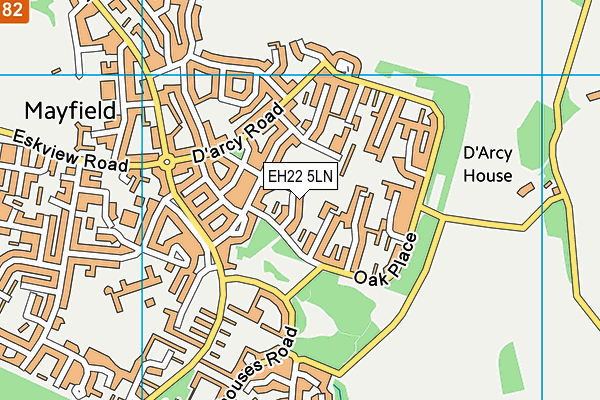 EH22 5LN map - OS VectorMap District (Ordnance Survey)