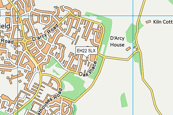 EH22 5LX map - OS VectorMap District (Ordnance Survey)