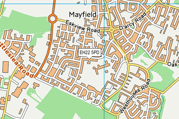 EH22 5PD map - OS VectorMap District (Ordnance Survey)