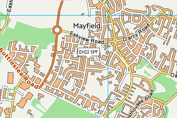 EH22 5PF map - OS VectorMap District (Ordnance Survey)