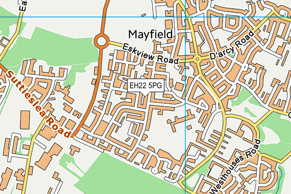 EH22 5PG map - OS VectorMap District (Ordnance Survey)