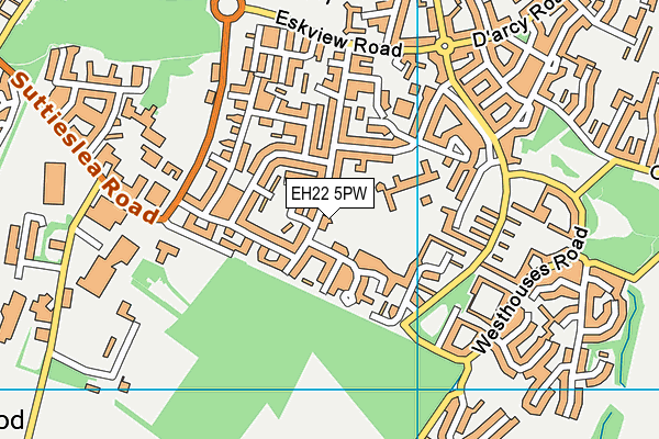 EH22 5PW map - OS VectorMap District (Ordnance Survey)