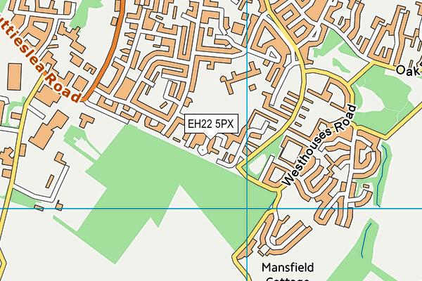 EH22 5PX map - OS VectorMap District (Ordnance Survey)