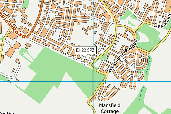EH22 5PZ map - OS VectorMap District (Ordnance Survey)