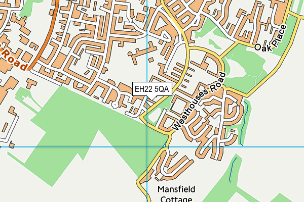EH22 5QA map - OS VectorMap District (Ordnance Survey)