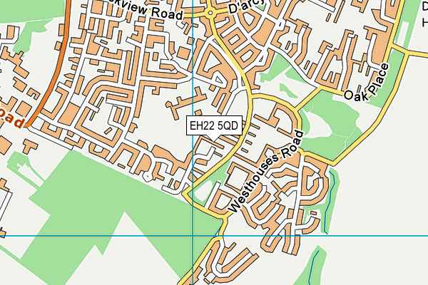 EH22 5QD map - OS VectorMap District (Ordnance Survey)
