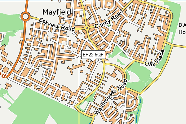 EH22 5QF map - OS VectorMap District (Ordnance Survey)