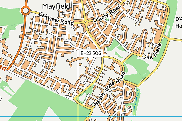 EH22 5QG map - OS VectorMap District (Ordnance Survey)