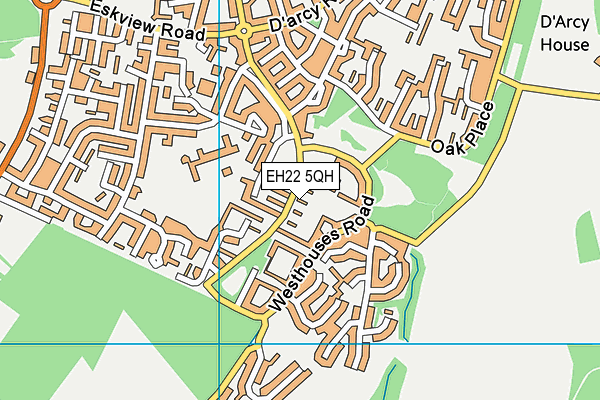 EH22 5QH map - OS VectorMap District (Ordnance Survey)