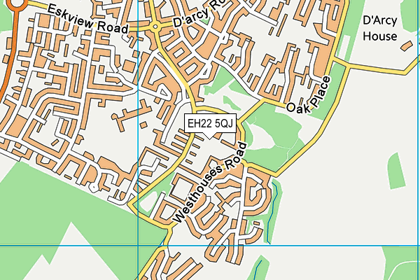 EH22 5QJ map - OS VectorMap District (Ordnance Survey)