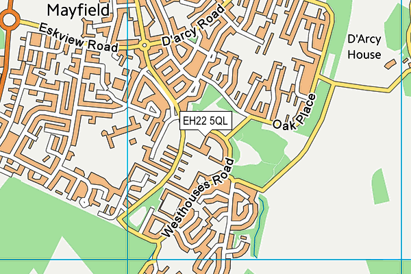 EH22 5QL map - OS VectorMap District (Ordnance Survey)