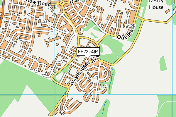 EH22 5QP map - OS VectorMap District (Ordnance Survey)
