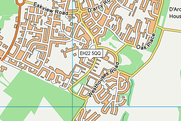 EH22 5QQ map - OS VectorMap District (Ordnance Survey)