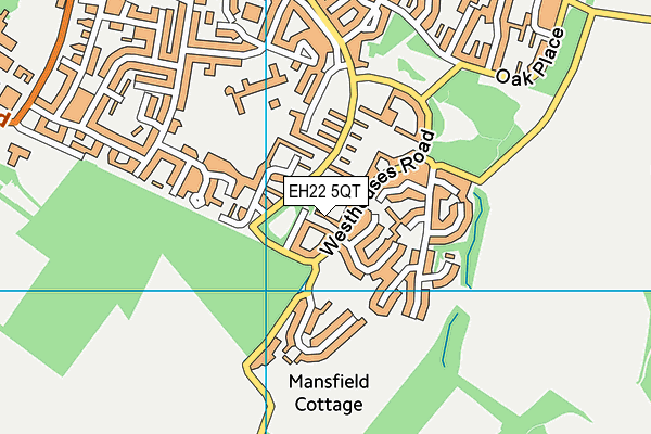 EH22 5QT map - OS VectorMap District (Ordnance Survey)
