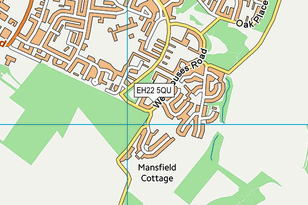 EH22 5QU map - OS VectorMap District (Ordnance Survey)