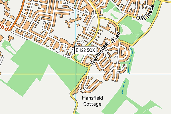 EH22 5QX map - OS VectorMap District (Ordnance Survey)