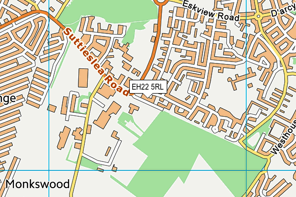 EH22 5RL map - OS VectorMap District (Ordnance Survey)