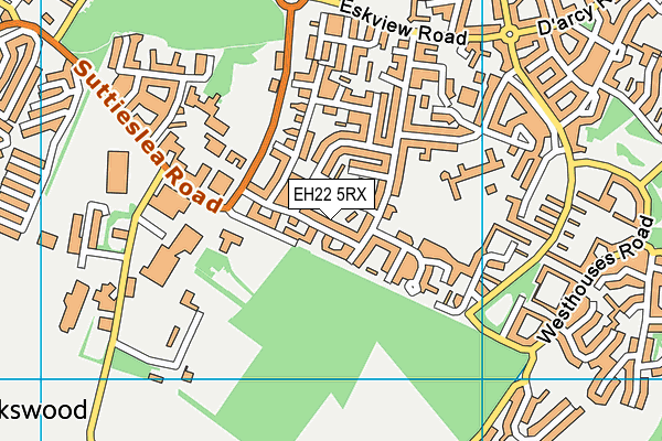 EH22 5RX map - OS VectorMap District (Ordnance Survey)