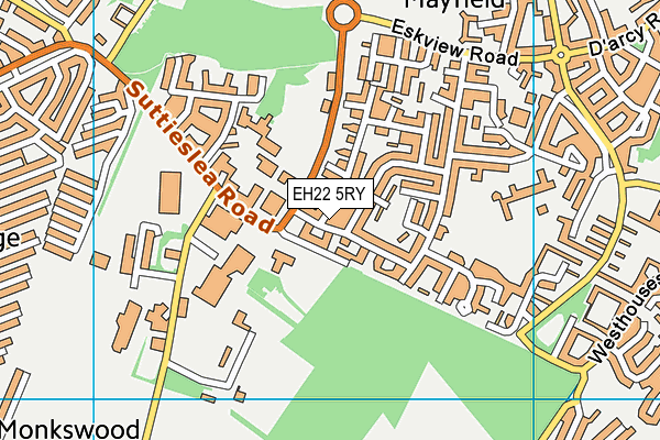 EH22 5RY map - OS VectorMap District (Ordnance Survey)