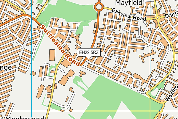 EH22 5RZ map - OS VectorMap District (Ordnance Survey)