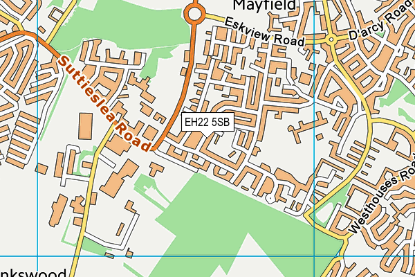 EH22 5SB map - OS VectorMap District (Ordnance Survey)