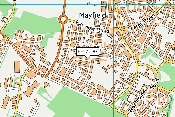 EH22 5SG map - OS VectorMap District (Ordnance Survey)