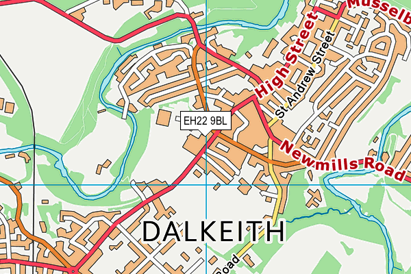 EH22 9BL map - OS VectorMap District (Ordnance Survey)