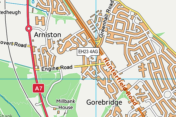 EH23 4AG map - OS VectorMap District (Ordnance Survey)