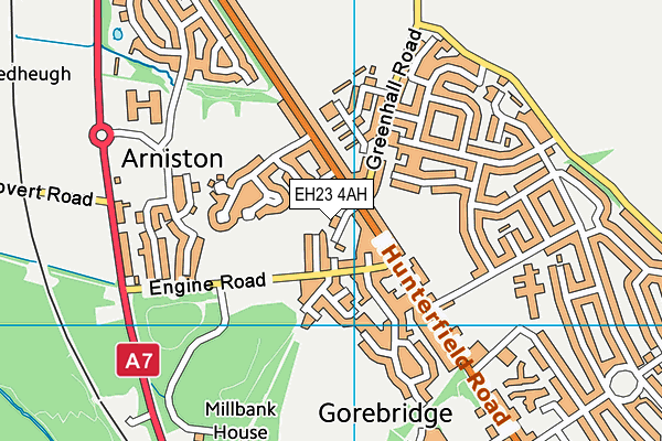 EH23 4AH map - OS VectorMap District (Ordnance Survey)