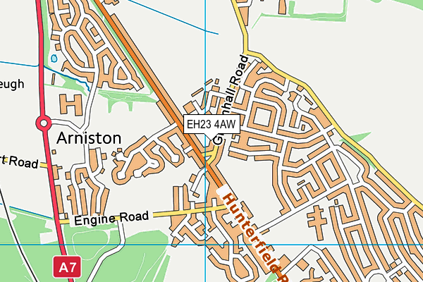 EH23 4AW map - OS VectorMap District (Ordnance Survey)