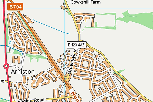 EH23 4AZ map - OS VectorMap District (Ordnance Survey)