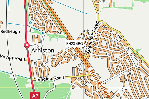 EH23 4BG map - OS VectorMap District (Ordnance Survey)